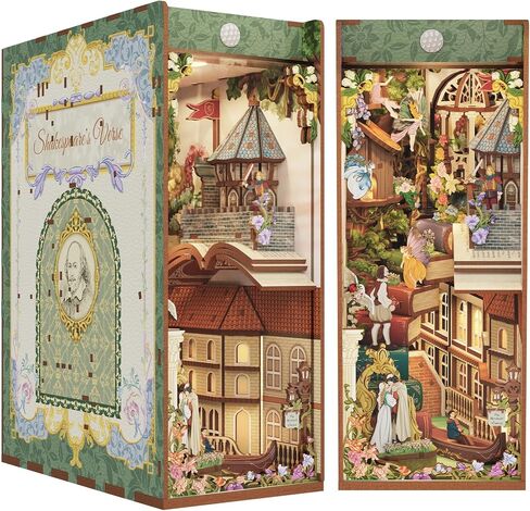 Tonecheer DIY Book Nook Kit للبالغين ، مجموعة ثلاثية الأبعاد للألغاز الخشبية ، رف الكتب Dollhous in Kuwait