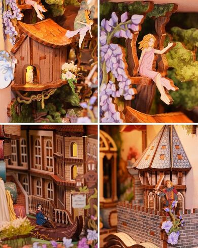 Tonecheer DIY Book Nook Kit للبالغين ، مجموعة ثلاثية الأبعاد للألغاز الخشبية ، رف الكتب Dollhous in Kuwait
