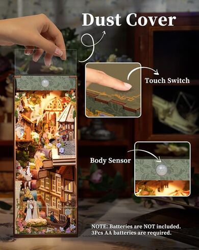 Tonecheer DIY Book Nook Kit للبالغين ، مجموعة ثلاثية الأبعاد للألغاز الخشبية ، رف الكتب Dollhous in Kuwait