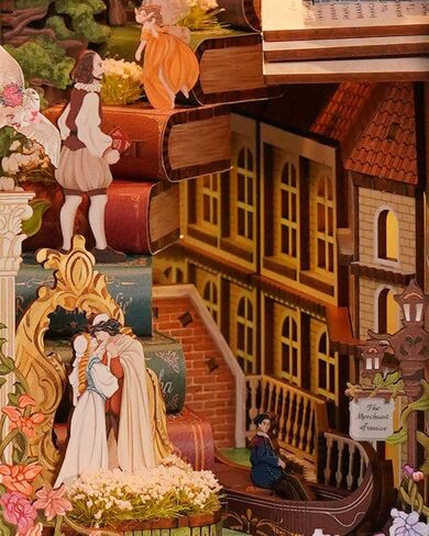 Tonecheer DIY Book Nook Kit للبالغين ، مجموعة ثلاثية الأبعاد للألغاز الخشبية ، رف الكتب Dollhous in Kuwait