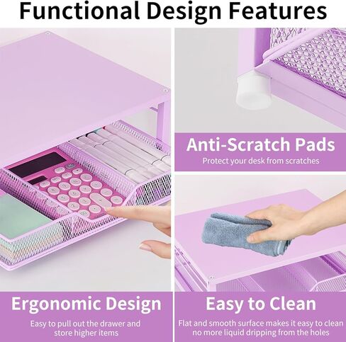 Wood Monitor Stand Riser, Laptop Stand for Desk, Office Desk Organizer and Accessories, Computer Desktop Shelf with Drawer and Pen Holder, Printer Stand for Home, Office, Dorm (Black Wood) in Kuwait