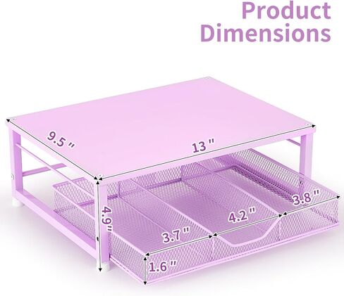Wood Monitor Stand Riser, Laptop Stand for Desk, Office Desk Organizer and Accessories, Computer Desktop Shelf with Drawer and Pen Holder, Printer Stand for Home, Office, Dorm (Black Wood) in Kuwait