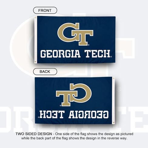Desert Cactus Georgia Tech Flag Yellow Jackets GT Institute of Technology Flags Banners 100% Polyester Indoor Outdoor 3x5 Flag (Style Y) in Saudi Arabia