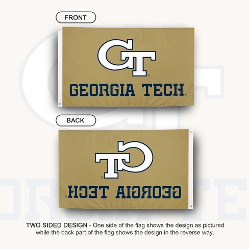 Desert Cactus Georgia Tech Flag Yellow Jackets GT Institute of Technology Flags Banners 100% Polyester Indoor Outdoor 3x5 Flag (Style Y) in Saudi Arabia