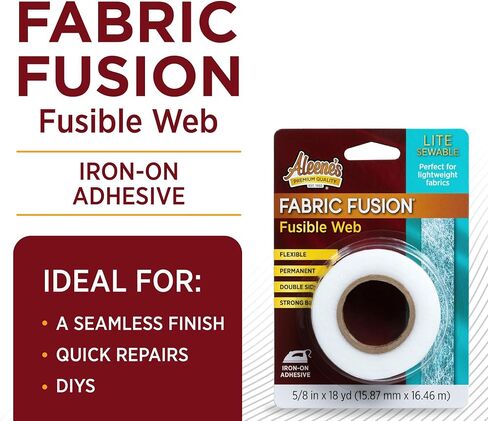 Aleene's Fabric Fusion Fusible Web Black, Iron-on Adhesive & Sewable, Flexible & Permanent, Double-Sided, 5/8 Width, 18 yds in Saudi Arabia