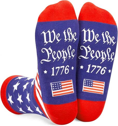 هدايا HAPPYPOP Patriots للرجال والنساء - هدايا العلم الأمريكي، هدايا التاريخ، جوارب نحن الشعب، جوارب وطنية، جوارب علم أمريكا، جوارب الوطنيين، جوارب الولايات المتحدة الأمريكية in Kuwait