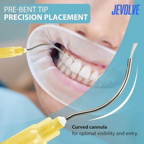 100PCs 19G Yellow Pre Bent Needle Tip with Brush Padded by JEVOLVE | Precision Applicator for Crafts, Painting, Model Building, and Industrial Use | Durable, Flexible, and Easy to Use in Kuwait