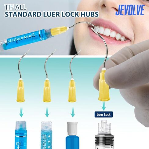 100PCs 19G Yellow Pre Bent Needle Tip with Brush Padded by JEVOLVE | Precision Applicator for Crafts, Painting, Model Building, and Industrial Use | Durable, Flexible, and Easy to Use in Kuwait