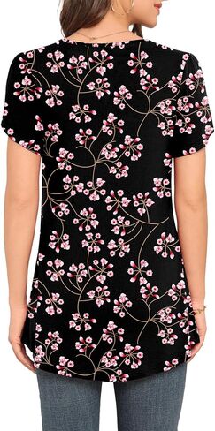 LAOLASI womens Dressy Blouse Loose Flowy Casual Petal Sleeve Shirt Solid Color Tunic For Women Top For Leggings,Navy Blue,XL in Kuwait