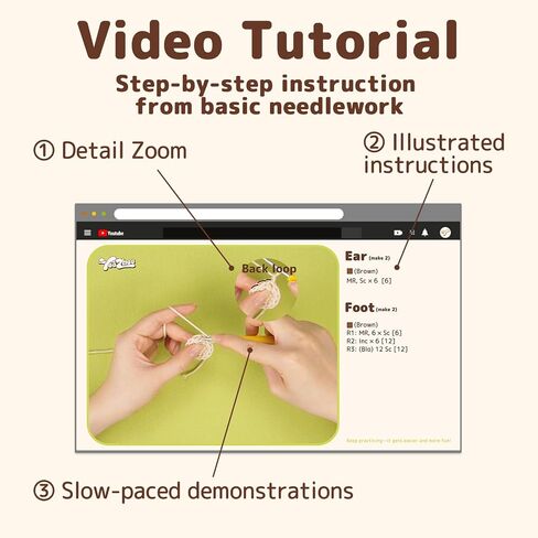 Yeezhee Crochet Kit for Beginners, Crochet Animals Kit with Step - by - Step Video Tutorials, Beginner Knitting Kit for Adults and Kids, Learn to Craft DIY Crocheting Kit (Capybara) in Kuwait