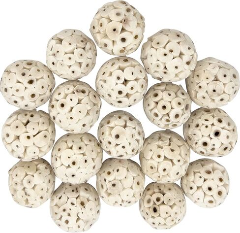 5124 MINI SOLA BALLS PK18 - SOLA SOLA SOLA WOOD BIRD TOYS ، كرات قابلة للمضغ صغيرة الحجم ، والوزن الخفيف ، والمنقار والقدمين ، لذيذ لطيور الحيوانات الأليفة الصغيرة الحجم in Kuwait