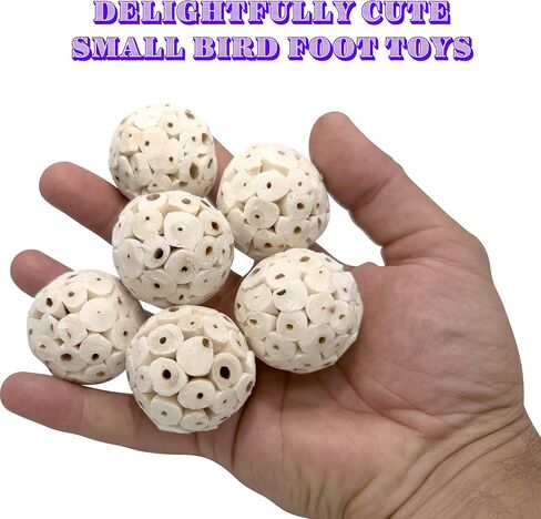 5124 MINI SOLA BALLS PK18 - SOLA SOLA SOLA WOOD BIRD TOYS ، كرات قابلة للمضغ صغيرة الحجم ، والوزن الخفيف ، والمنقار والقدمين ، لذيذ لطيور الحيوانات الأليفة الصغيرة الحجم in Kuwait