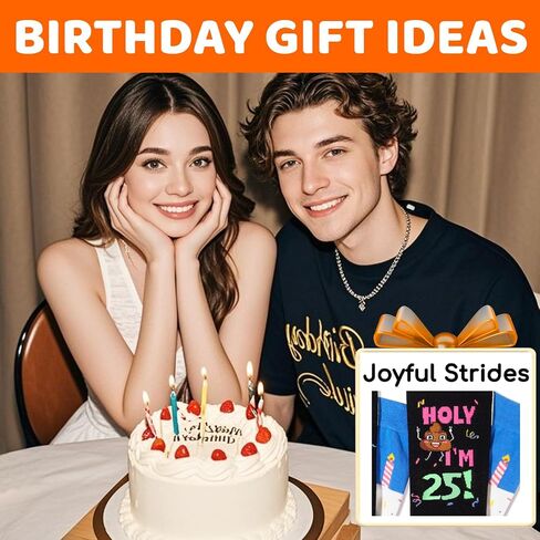 HAPPYPOP 25th Birthday Gifts Ideas Socks - Gifts for Guys in Their 25s, 25 Year Old Gifts for Men Women, 25th Birthday Socks in Saudi Arabia