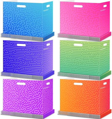 30 Pack Plastic Desk Dividers for Students, Durable Waterproof Testing Dividers Bulk Easy to Clean Trifold Privacy Folder Boards for Classroom School Office Study Supplies (Gradient Swirl) in Saudi Arabia