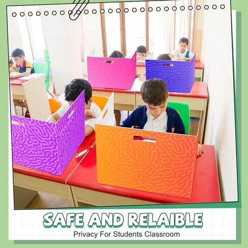 30 Pack Plastic Desk Dividers for Students, Durable Waterproof Testing Dividers Bulk Easy to Clean Trifold Privacy Folder Boards for Classroom School Office Study Supplies (Gradient Swirl) in Saudi Arabia