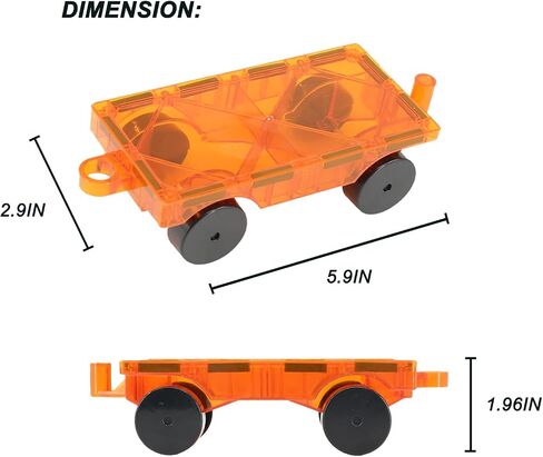 Magnetic Tiles Car Building Kit for Toddlers, 4 PCS Magnet Construction Trucks, STEM Toys for 3-8 Year Old Boys Girls, Educational Vehicle Engineering Set in Saudi Arabia
