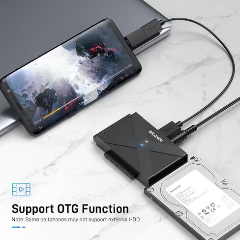 محول USB 3.2 Gen 1 إلى SATA أو IDE، محول محرك الأقراص الصلبة الخارجي لـ 2.5 أو 3.5 بوصة SATA أو IDE HDD SSD، محول IDE وSATA مع محول طاقة 12 فولت ومنفذ من النوع C in Kuwait