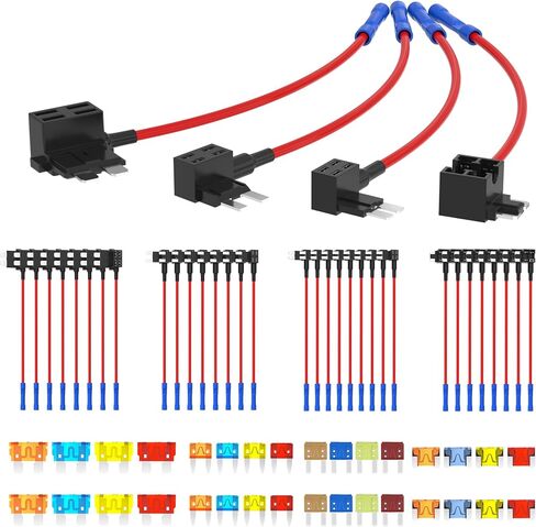 RVBOATPAT Low Profile Mini Micro2 Fuse Taps Automotive Car Add a Circuit Fuse Kit 12V ATO ATC ATM APM Fuse Adapter Jumper Connector -16 Sets in Saudi Arabia