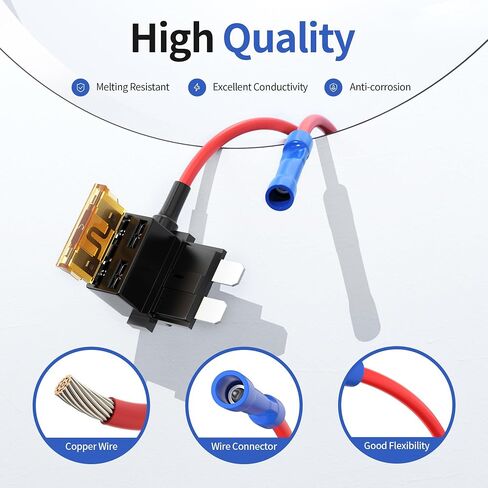 RVBOATPAT Low Profile Mini Micro2 Fuse Taps Automotive Car Add a Circuit Fuse Kit 12V ATO ATC ATM APM Fuse Adapter Jumper Connector -16 Sets in Saudi Arabia