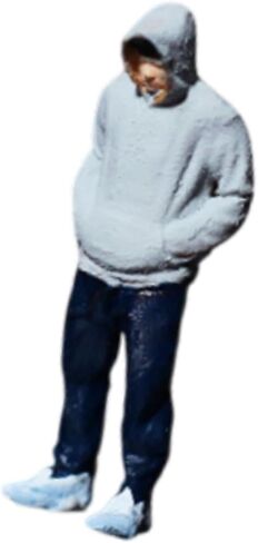 1/64 Scale People Figurine Tiny People Model Craft Collection Diorama Figurines for Miniature Scene Layout Accessories Decor, Gray Sweatshirt Men in Kuwait
