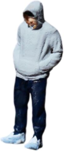 1/64 Scale People Figurine Tiny People Model Craft Collection Diorama Figurines for Miniature Scene Layout Accessories Decor, Gray Sweatshirt Men in Kuwait