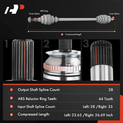 مجموعة عمود محور السيرة الذاتية الممتازة متوافقة مع Ford Fusion 2010-2012 وMercury Milan 2010-2011، ناقل حركة أوتوماتيكي L4 2.5L، جانب السائق الأيسر الأمامي، استبدال # AE5Z3A427B in Kuwait