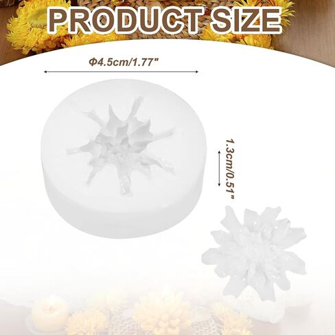 PATIKIL Flower Silicone Moulds, 3D Blooming Floral Chocolate Fondant Mould for DIY Casting Resin Candle Soap Handmade Making Cake Decorating Crafts (White, 4.5x1.2cm) in Kuwait