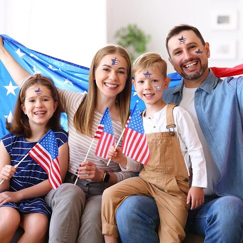 American Flag Star Stickers, 500 PCS 1.5 Inch Self Sealing 4th of July Stickers USA Patriotic Labels Fourth of July Memorial Day Tags for Bottle Envelope Card Gifts Reward US Country Decals Stamps in Saudi Arabia