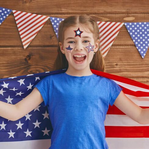 American Flag Star Stickers, 500 PCS 1.5 Inch Self Sealing 4th of July Stickers USA Patriotic Labels Fourth of July Memorial Day Tags for Bottle Envelope Card Gifts Reward US Country Decals Stamps in Saudi Arabia