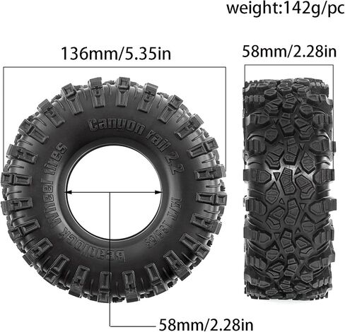 Redspider • Rubber 2.2 '' Crawler Tires 2.2 '' جميع إطارات التضاريس لـ 2.2 '' Beadlock Wheels 1/10 1/8 Scale Rock Rock Car Axial SCX10 90047 D90 TF2 Tamiya CC01 in Kuwait