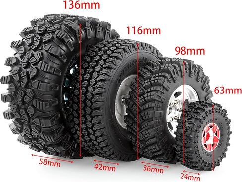 Redspider • Rubber 2.2 '' Crawler Tires 2.2 '' جميع إطارات التضاريس لـ 2.2 '' Beadlock Wheels 1/10 1/8 Scale Rock Rock Car Axial SCX10 90047 D90 TF2 Tamiya CC01 in Kuwait