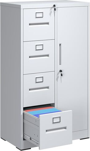 Filing Cabinets with Locks, 4 Drawers Cabinets Storage Units for Home Office, Black File Cabinet for Hanging File Folders Letter/Legal/A4/F4 Size (Easy Assemble) in Saudi Arabia