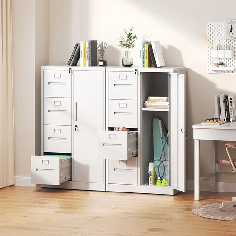 Filing Cabinets with Locks, 4 Drawers Cabinets Storage Units for Home Office, Black File Cabinet for Hanging File Folders Letter/Legal/A4/F4 Size (Easy Assemble) in Saudi Arabia