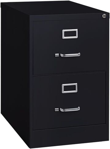 Pemberly Row 2 Drawers 28.38" Vertical Black Metal Filing Cabinet Lockable Pre-Assembled Stationary Legal Size for Home, Office in Kuwait