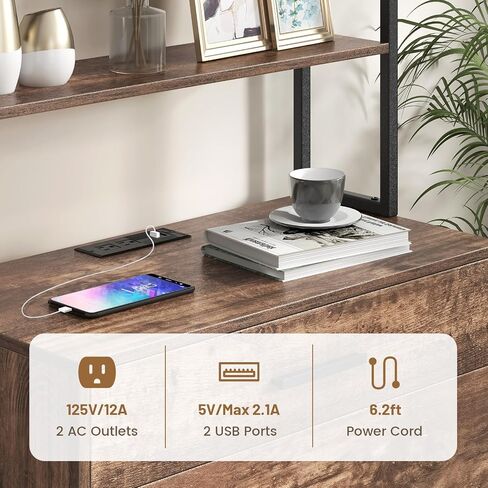 Giantex Tall-Drawer File Cabinet-خزانة الملفات مع محطة الشحن ، ورفوف التخزين ذات 3 مستويات ، ودرج كبير ، ومجلدات ملفات معلقة ، والحجم القانوني للحرف A4 ، ومكتب الطابعة للمكتب المنزلي (رمادي) in Kuwait