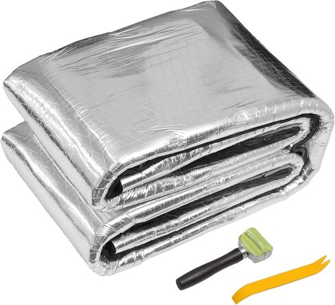 X AUTOHAUX 197mil 5mm 1.61sqft Car Sound Deadening Mat Aluminum Foil Closed Cell Foam Heat Shield Material Damping Self Adhesive Universal for Hood Fender and Boat Engine Cover 19.69"x11.81" in Saudi Arabia