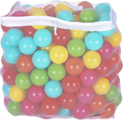 2.3-Inch Phthalate Free BPA Free Non-Toxic Crush Proof Play Balls Pit Balls- 6 Bright Colors in Reusable and Durable Storage Mesh Bag with Zipper, 200-Count in Saudi Arabia