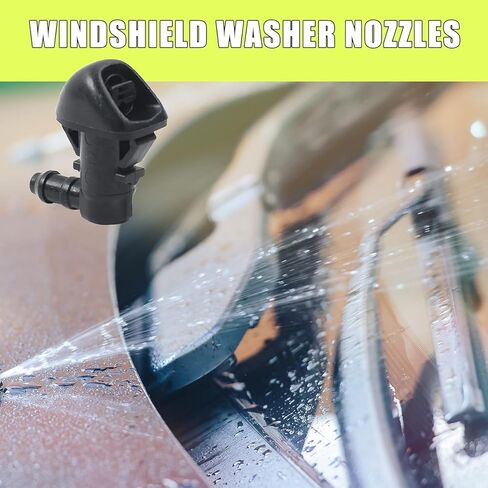 فوهة غسالة الزجاج الأمامي، 76810-TK8-A01 بديلة لـ 2011-2014 Honda Odyssey KA/KC/KL/KX، مجموعة أزواج باللون الأسود in Kuwait