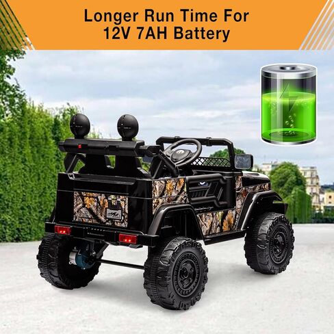 Garvee 12V Kids Ride على سيارة شاحنة مع التحكم عن بعد - ركوب كهربائي على ألعاب للأطفال الصغار ، تعليق الربيع ، 3 سرعات ، مصابيح LED ، موسيقى Bluetooth وفرامل السلامة الوالدين in Kuwait