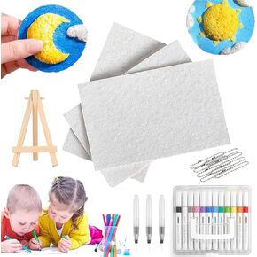 Magic Puffy Paint, 3D Drawing Magic Canvas Sponge, Ultimate Texture Painting Kit, Safe & Non-Toxic Puffy Fabric Paint for DIY Arts & Crafts, Raised Puff Drawings on Paper(Rectangle)