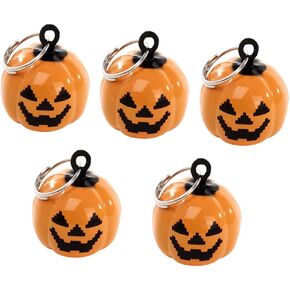 Cabilock 5Pcs Chic Pumpkin Pendant Keychain Accessories Bell Key Decor for Halloween for Pets Bags and Party Supplies