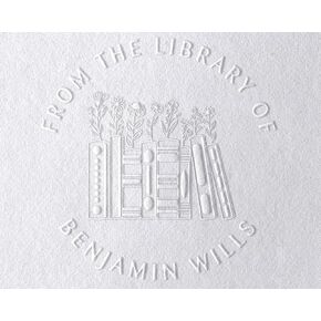 Pickled Stamps Personalized Embosser Book Stamp - from The Library of | Custom Books 1 5/8/ inchs x Black Red Blue Green Purple
