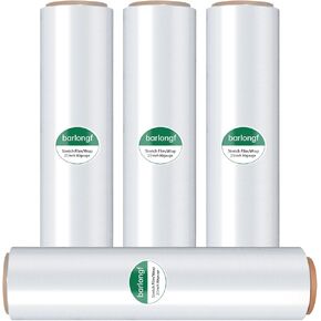 Stretch Wrap Roll 20" x 1,500ft, 80 Gauge – Clear Plastic Wrap for Moving, Packing, Pallet & Furniture – Heavy Duty Shrink Wrap Alternative, Industrial Strength Stretch Film (4 Rolls/Case)