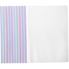 Angoily 10Pcs Slide Binders with Bright Color Pull Clips for Document Organization Versatile Plastic Binding Bars for Efficient File Management and Stylish Workspace