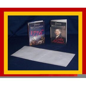 10-9 1/2" x 20" Brodart Archival Fold-On Book Jacket Covers - Center-Loading, Clear, Mylar, Adjustable