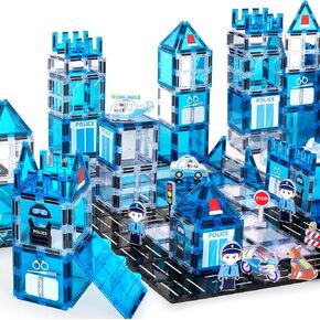 cossy Magnetic Tiles Space Set, Magnetiles with Astronaut, Magnetic Tiles for Kids Ages 4-8, STEM Toys, Magnet Blocks for Boys and Girls, Creative Building Toys, Space