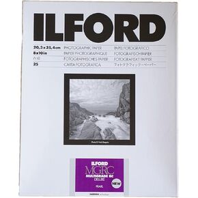 Ilford Multigrade V RC Deluxe Pearl Surface Black & White Photo Paper, 190gsm, 8x10, 25 Sheets