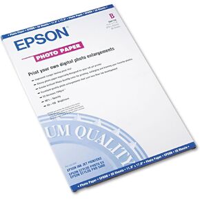 Epson S041156 Glossy Photo Paper, 52 lbs., Glossy, 11 x 17 (Pack of 20 Sheets),White