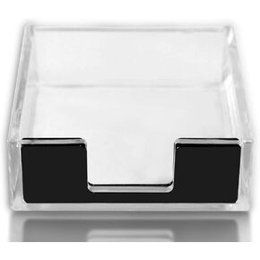 Acrylic Sticky Note Holder Desk Organizer Decor for 3x3 Sticky Notes Memo (Black)