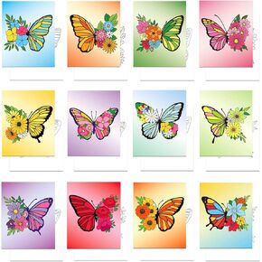 GLASSWINDS 12 Pcs Pre Drawn Canvas to Paint for Adults, 8 x 10 Inch Paint Canvases for Painting, Pre Printed Canvas Set Sip and Paints Kit for Paints Party Favors(Butterfly) in Kuwait
